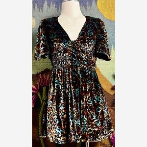 Anthropologie Velvet Mini Dress XS